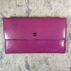 Abas Travel pink leather wallet/organizer and passport cover